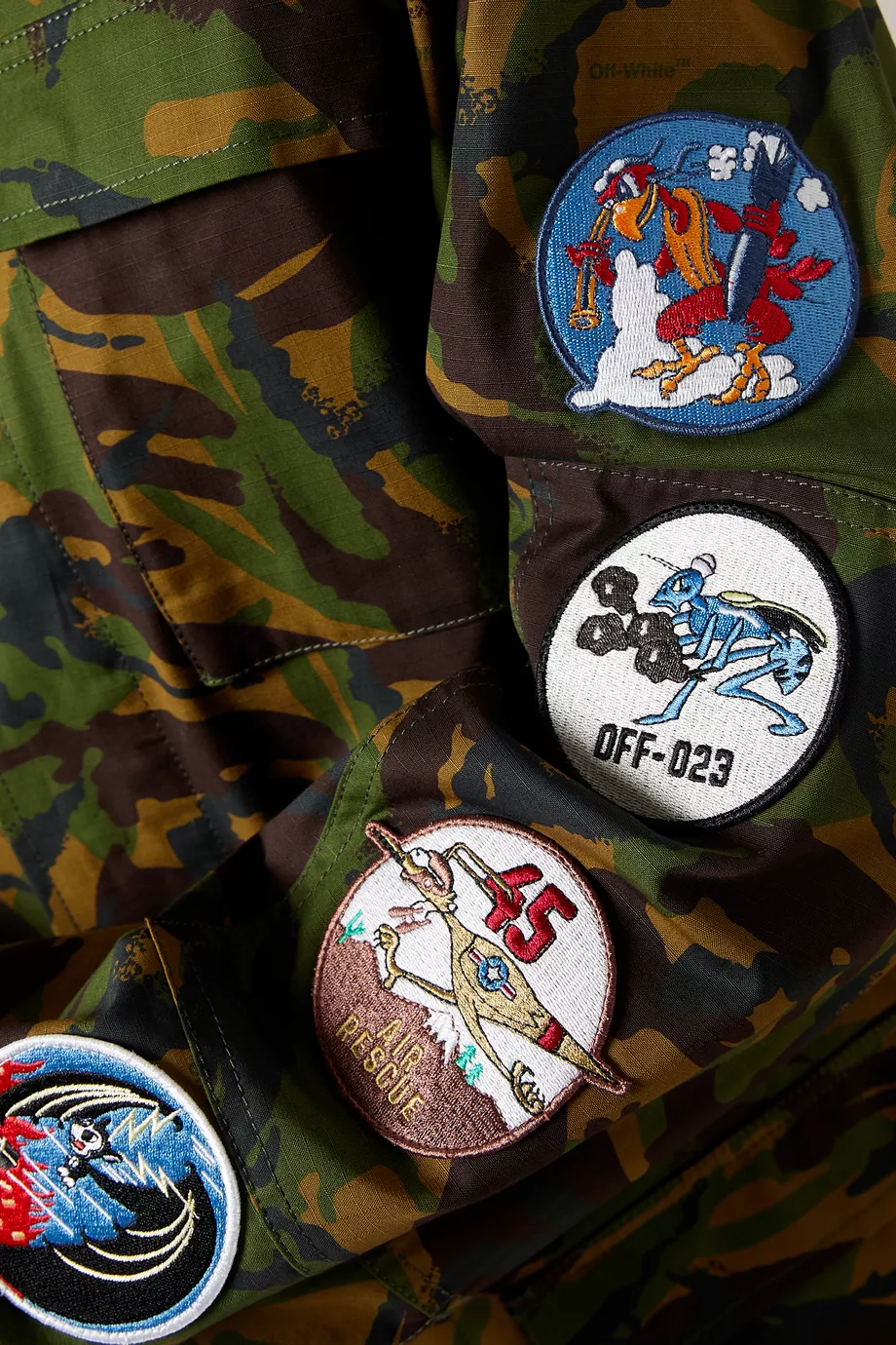 Off white camo patch jacket new arrivals