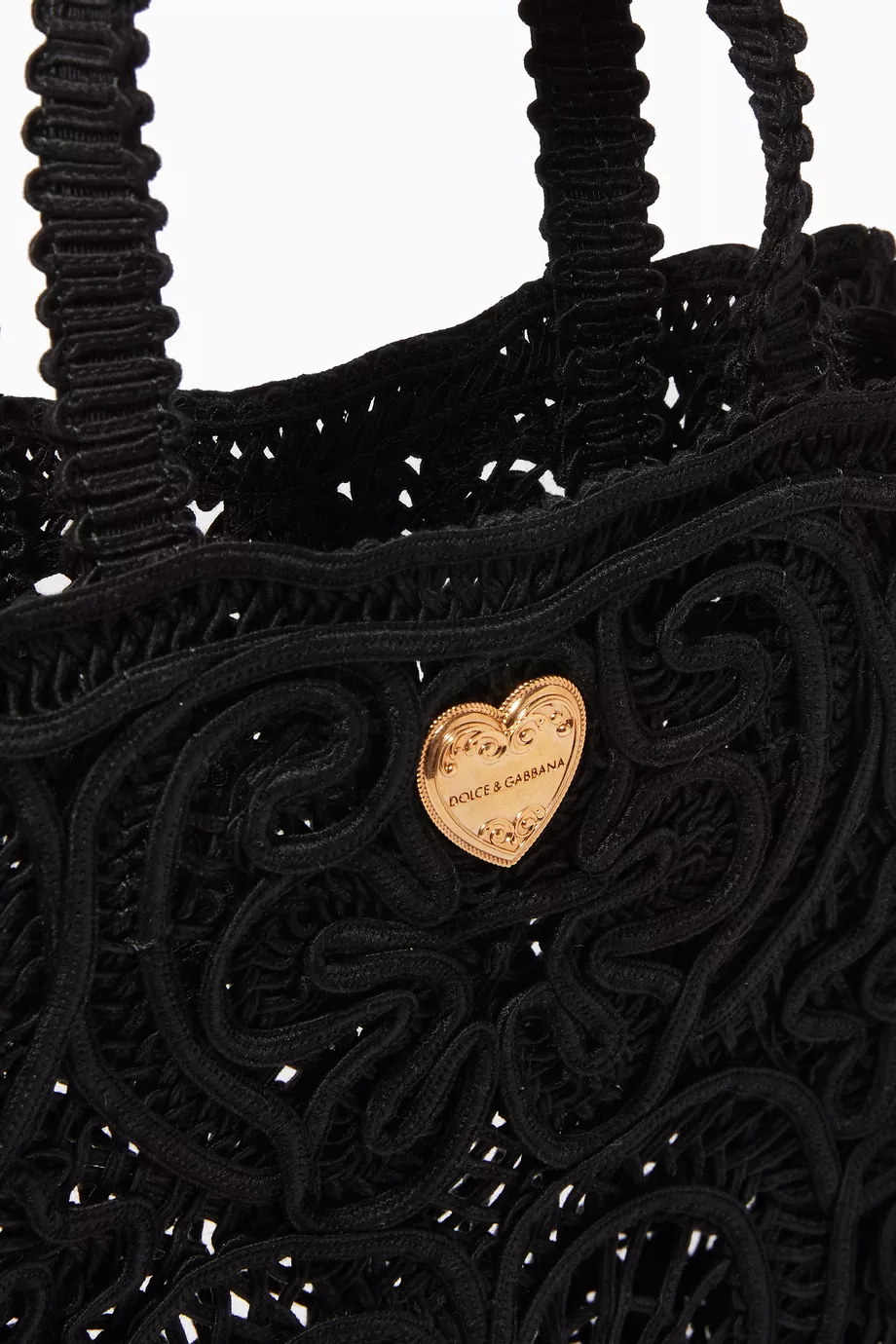 Buy Dolce Gabbana Black Beatrice Small Tote Bag in Cordonetto