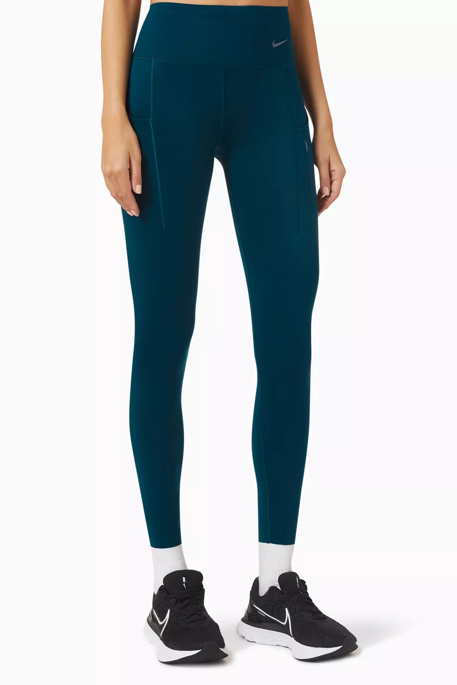 Buy Nike Blue Dri FIT Go Medium rise 7 8 Leggings in Stretch