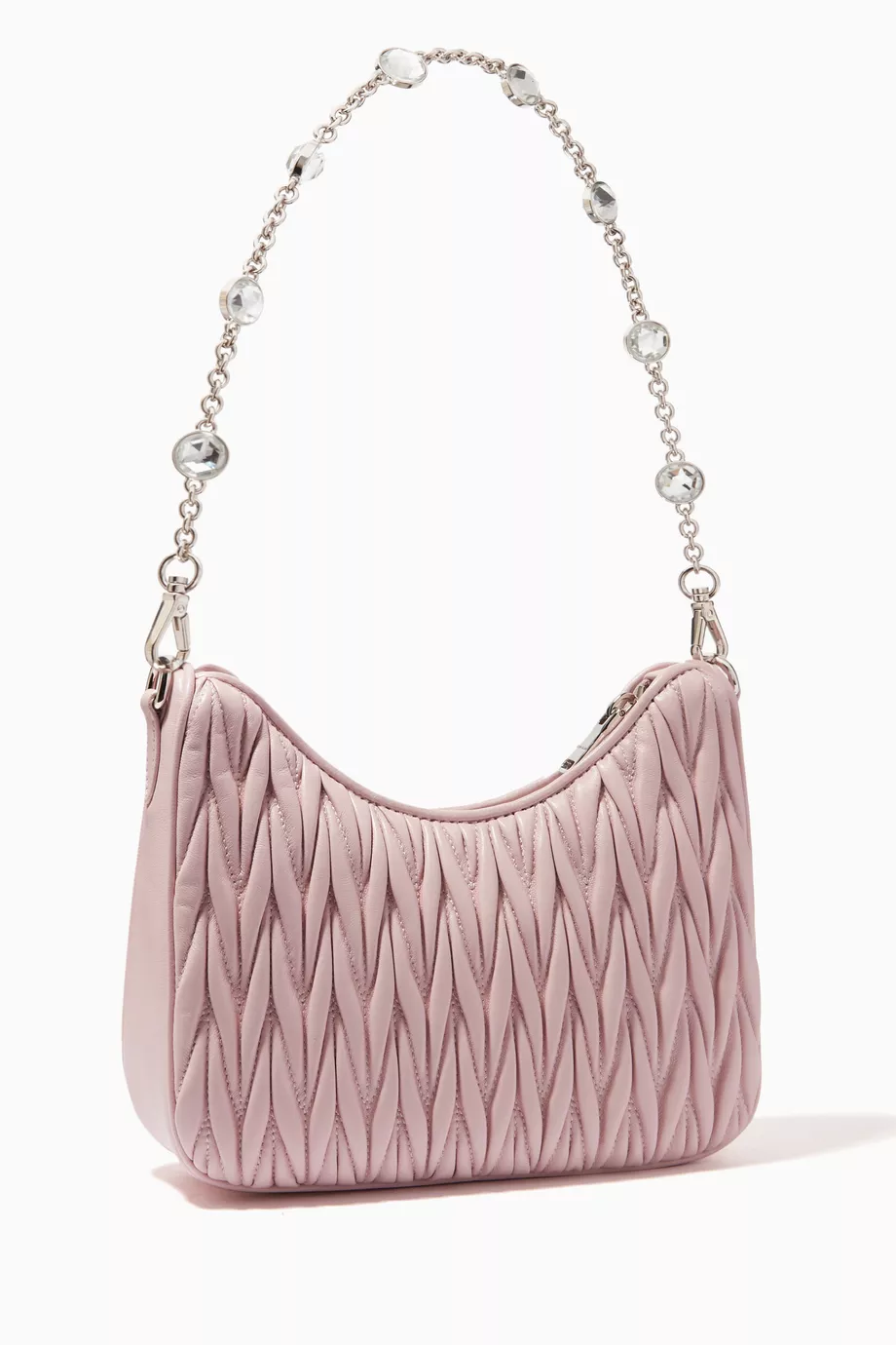 Matelassé leather shoulder top bag miu miu