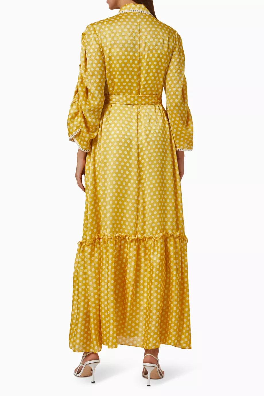 Yellow polka sale dot maxi dress