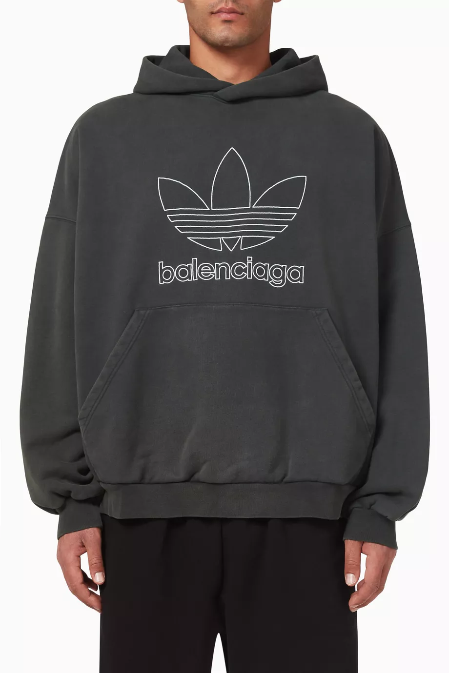 Buy Balenciaga Green x Adidas Large Fit Hoodie in Cotton Terry