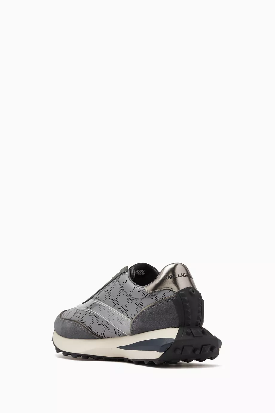 Buy Karl Lagerfeld Grey Zone Insignia Sneakers in Leather for Men