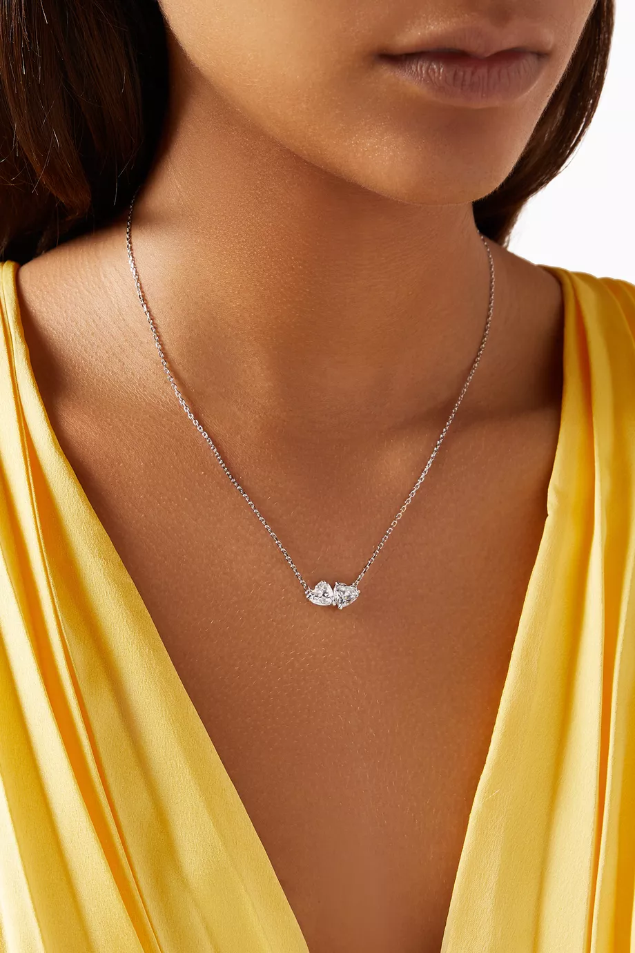 Buy Swarovski Silver Attract Soul Necklace in Rhodium plated Metal