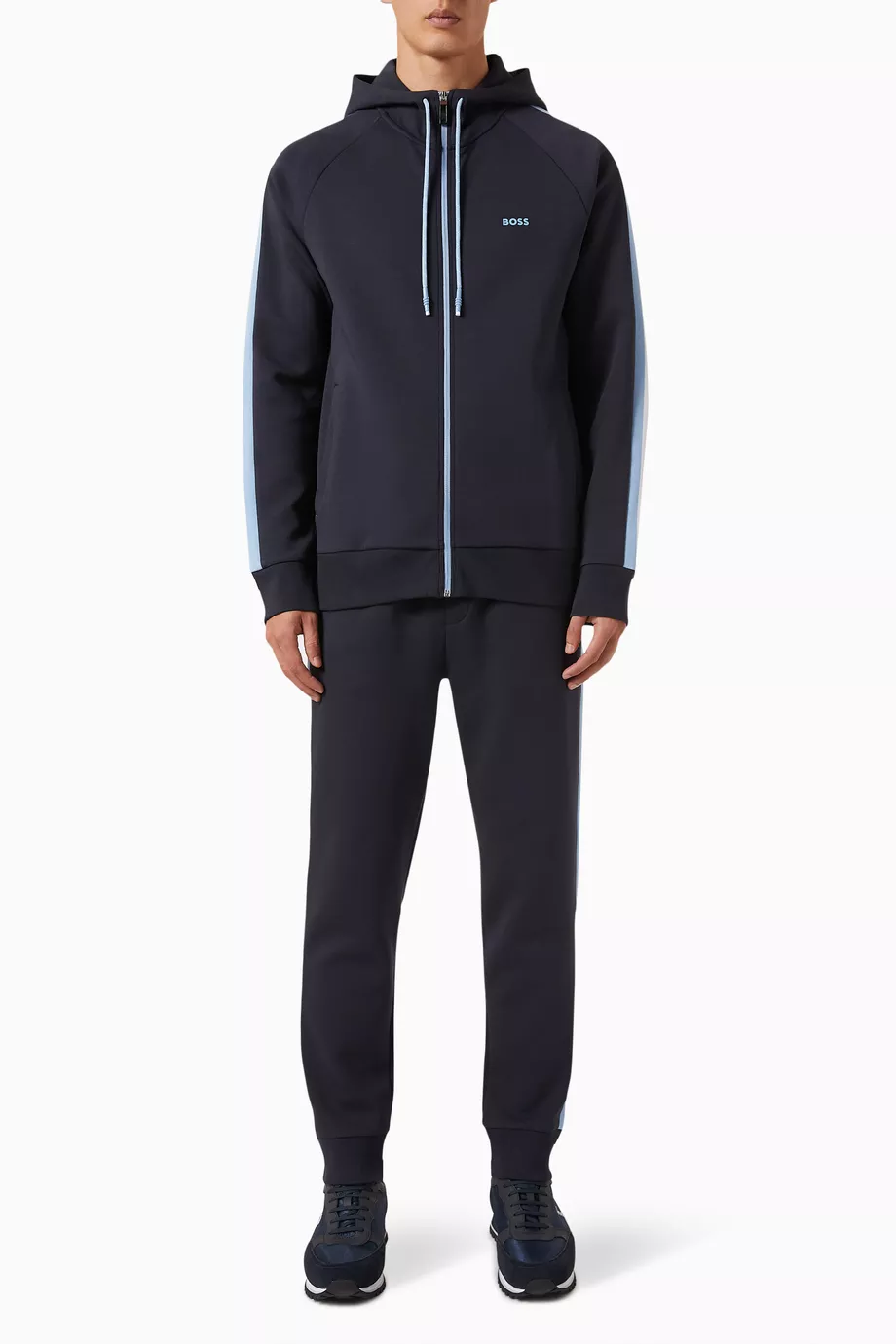 Cotton-blend Tracksuit With Contrast Branding And Piping