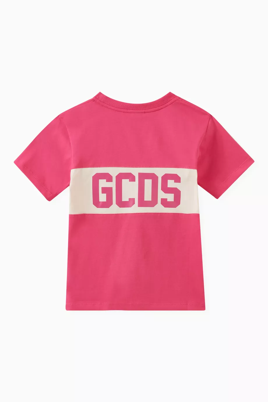Buy GCDS Pink Logo T shirt in Cotton jersey for Girls in Saudi