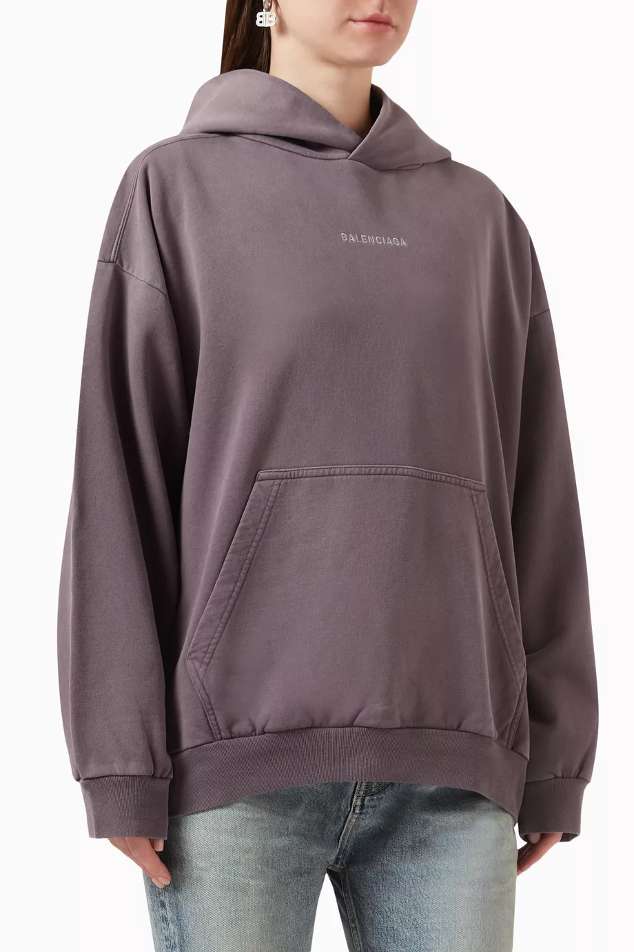 Balenciaga grey hotsell logo hoodie