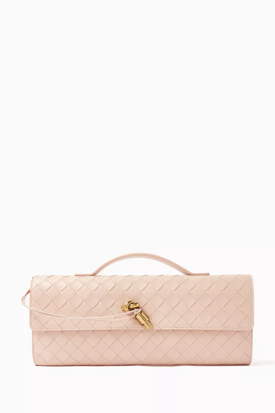 Buy Bottega Veneta Pink Andiamo Long Clutch in Intrecciato Leather