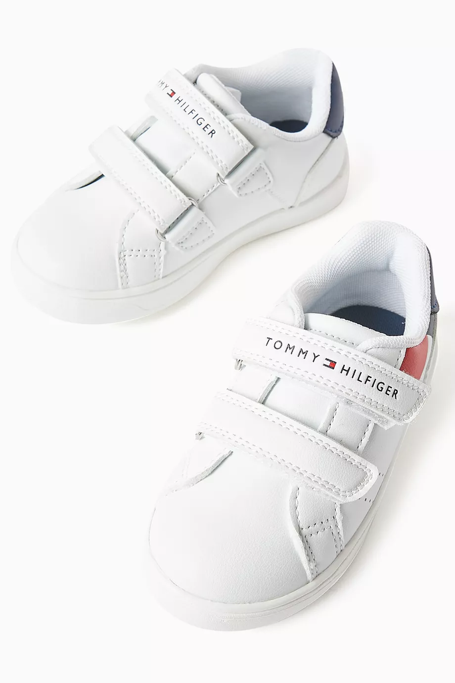 Buy Tommy Hilfiger White Logan Velcro Sneakers in Faux Leather for