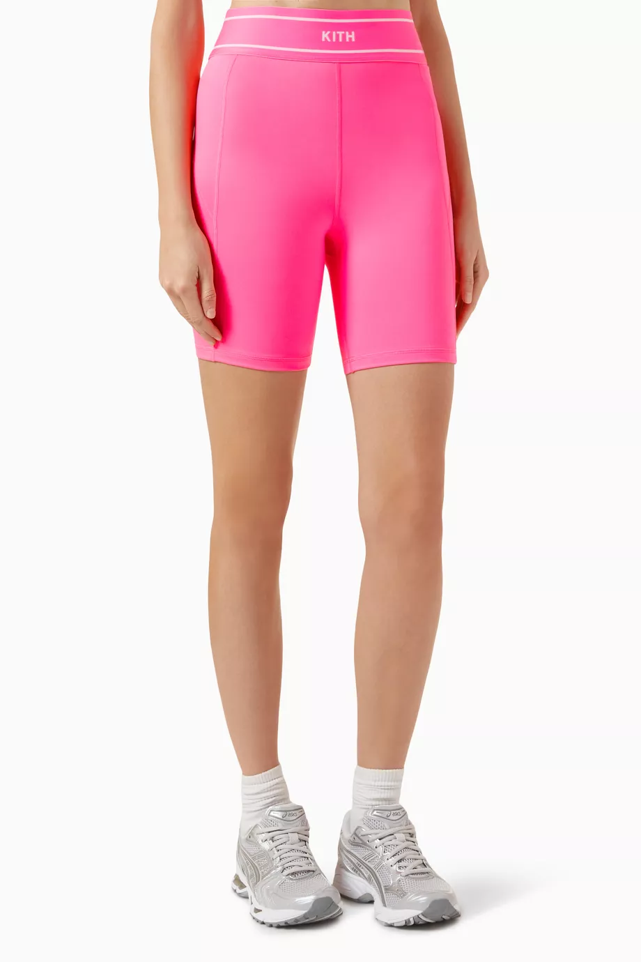 Buy Kith Pink Lana Biker Shorts in Recycled Polyester for Women in