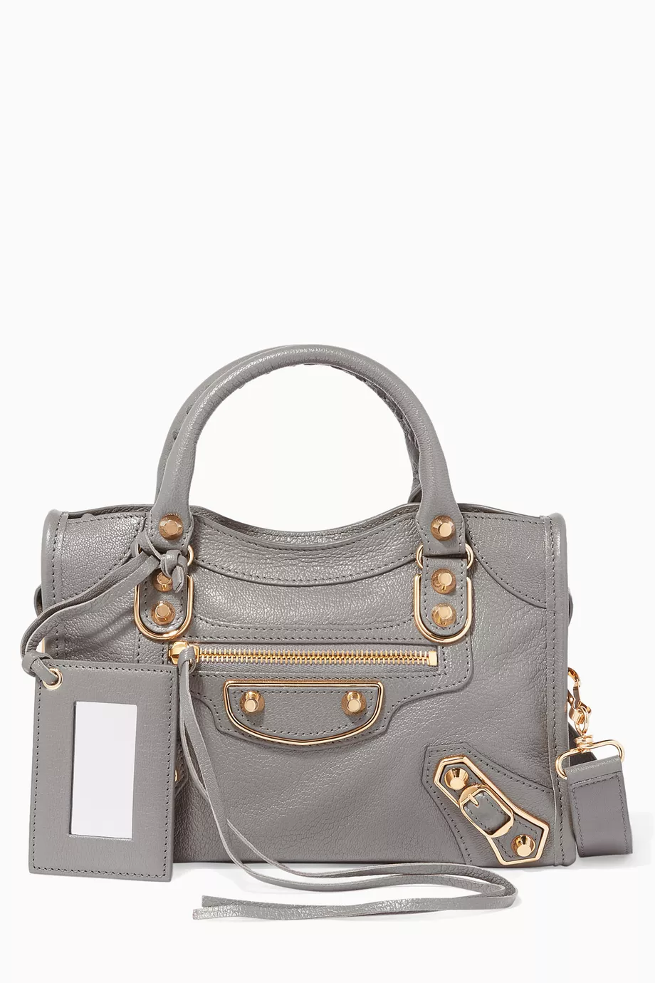 Buy Balenciaga Grey Grey Mini Classic Metallic Edge City Tote Bag For Women Online Ounass Saudi