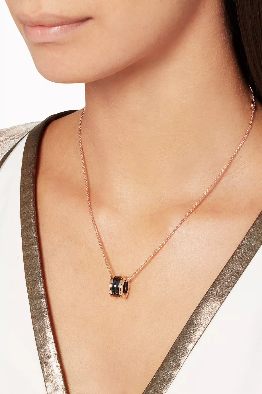 Buy BVLGARI Rose Gold Rose-Gold Pendant With Black Ceramic