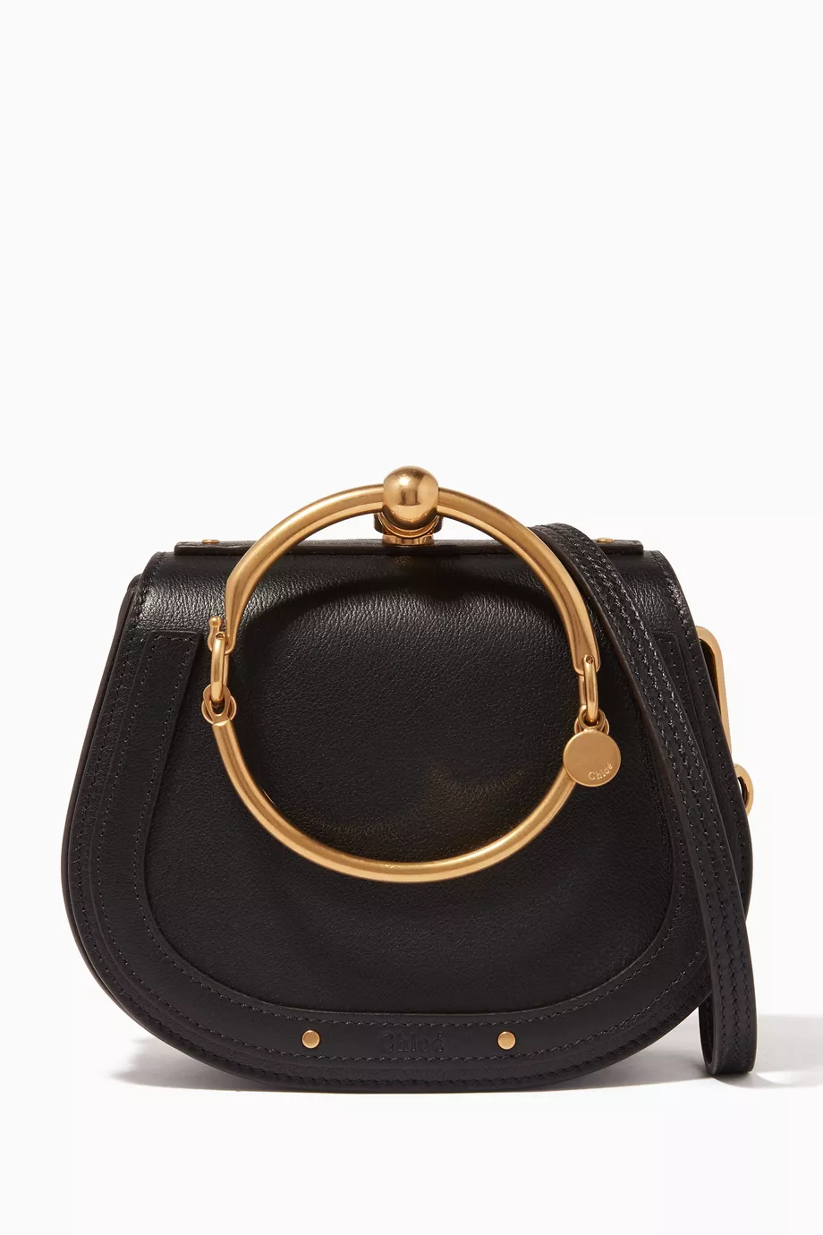 Buy Chloe Black Black Small Nile Leather Bracelet Bag For Women Online Ounass Saudi
