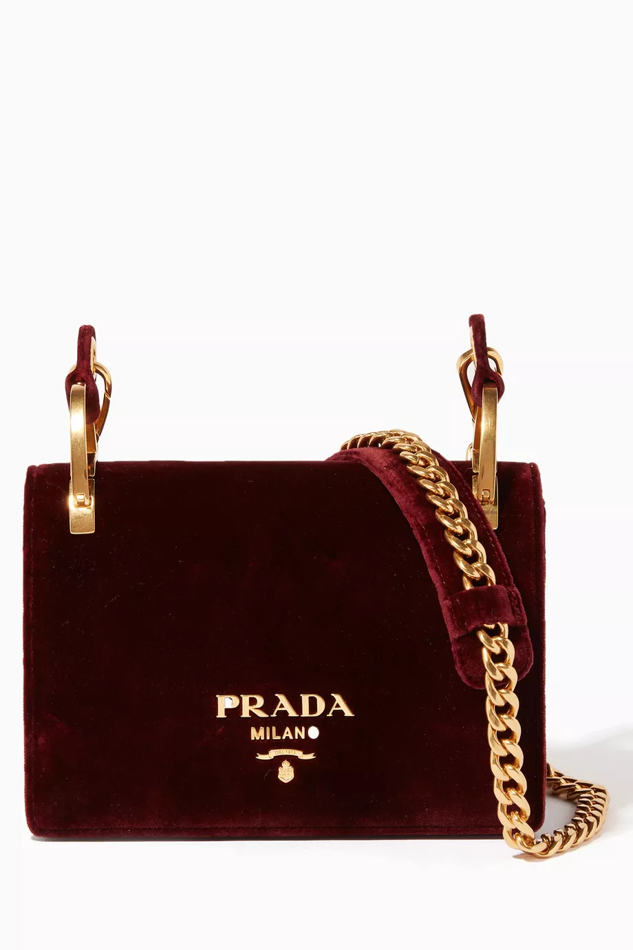 Prada red velvet bag sales