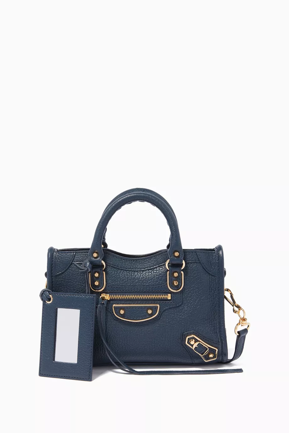 Buy Balenciaga Blue Navy Nano Classic Metallic Edge City Cross Body Bag For Women Online Ounass Saudi