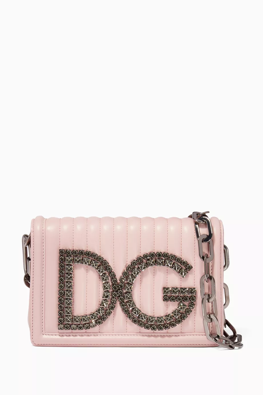 Buy Dolce & Gabbana Pink Light-Pink DG Girls Leather Shoulder Bag