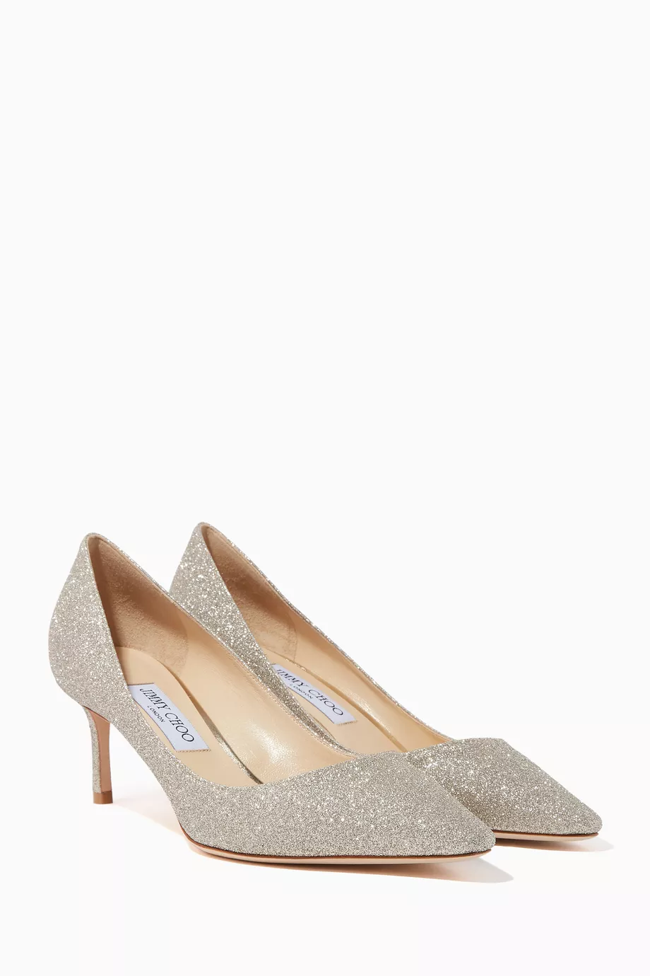 Buy Jimmy Choo Neutral Romy 60 Dusty Glitter Pumps For Women - Main Image
