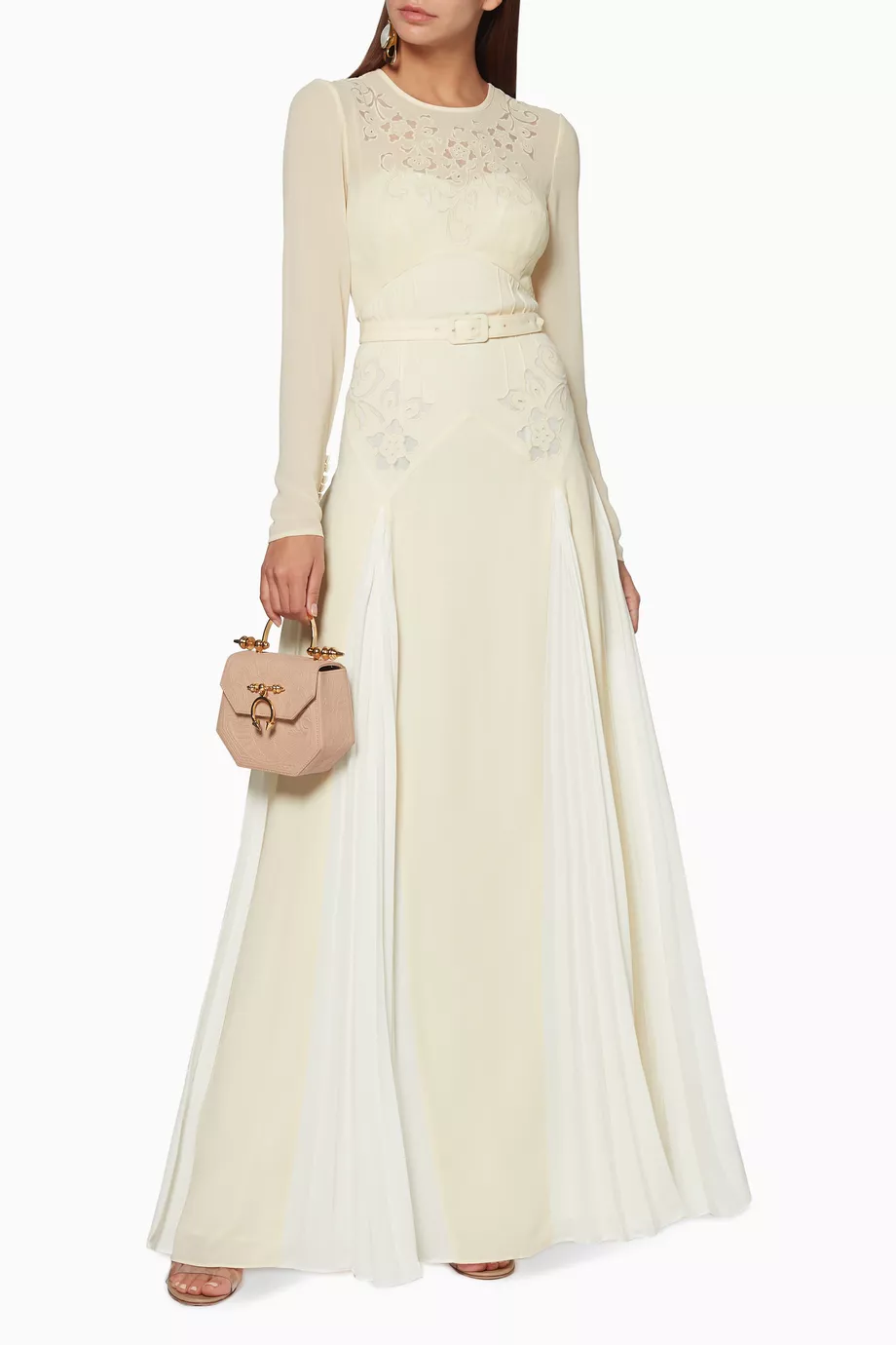 Ivory embroidered maxi dress shop