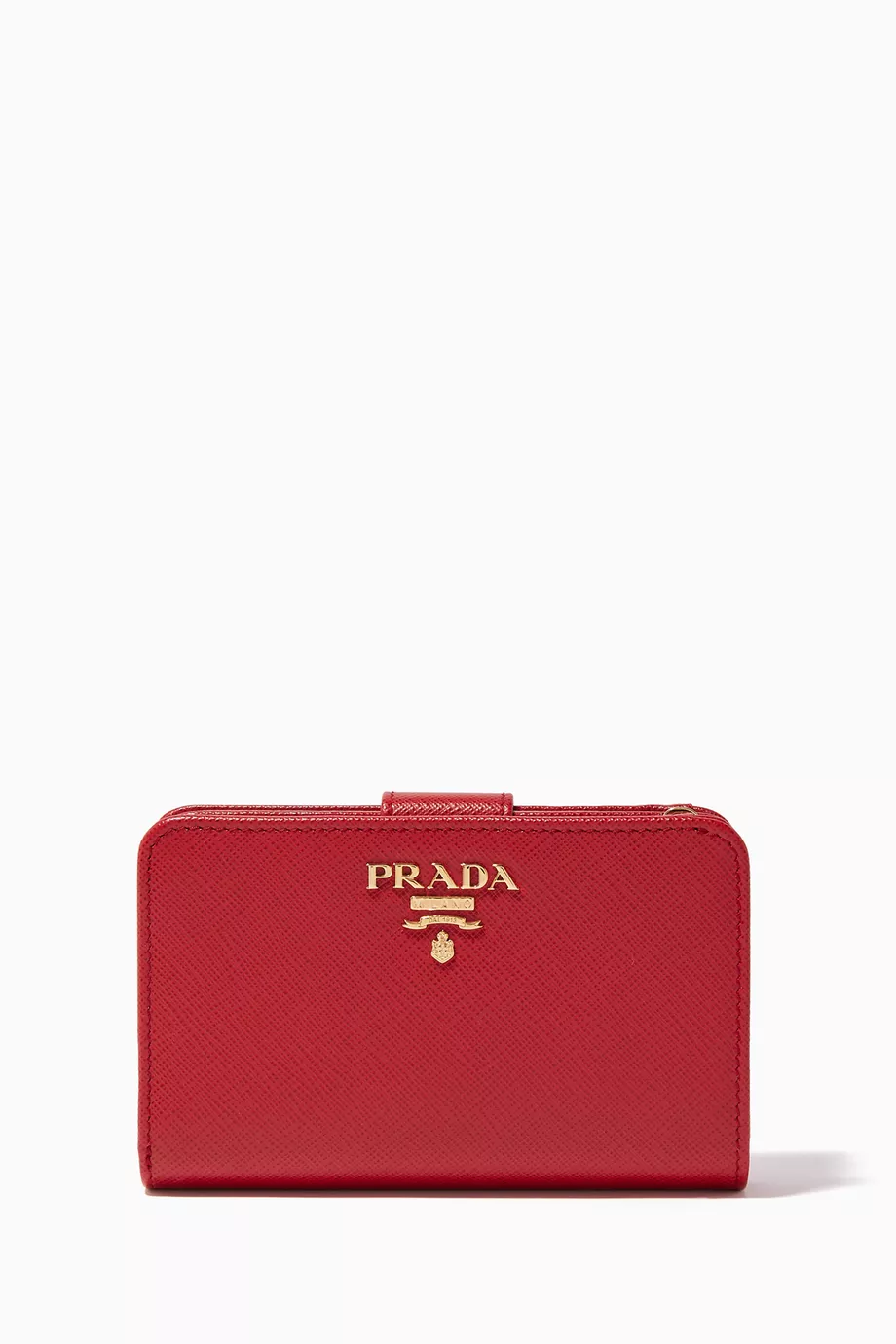 Buy Prada Red Red Saffiano Leather Zip Around Wallet For Women Online Ounass Saudi