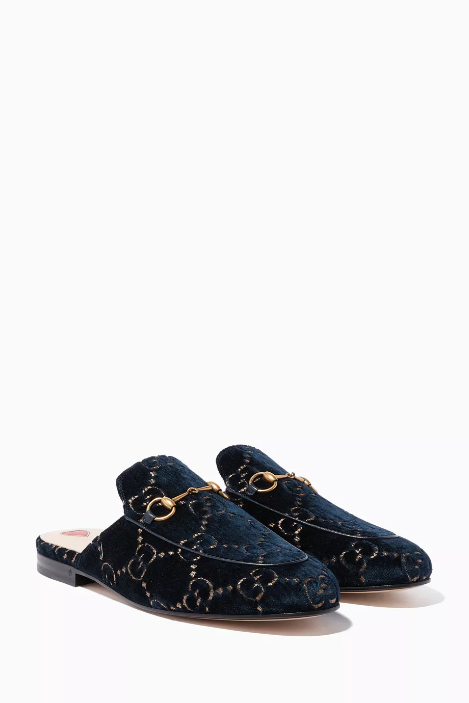 Gucci princetown gg velvet slipper on sale