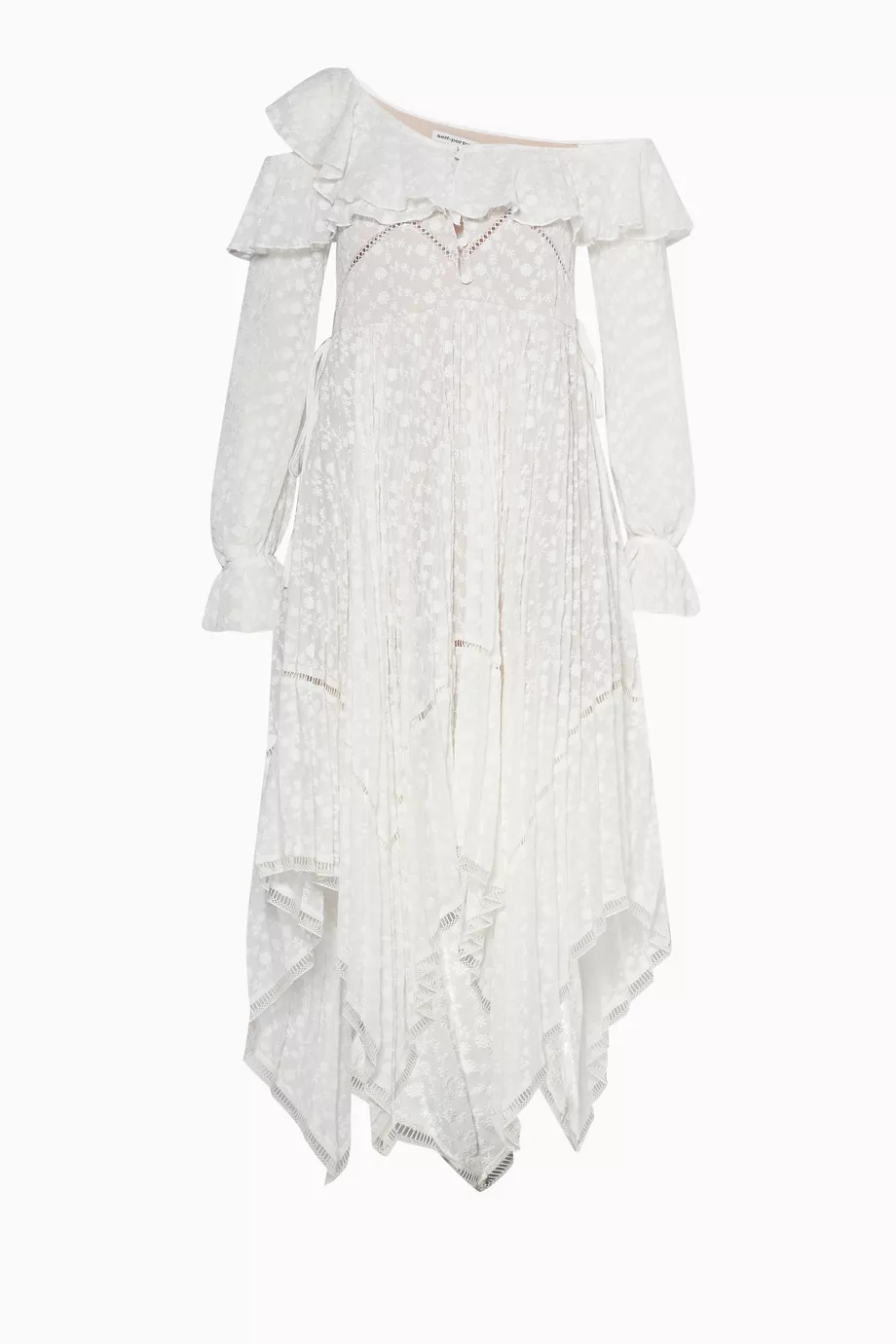Buy Self-Portrait White White Daisy Embroidered Midi Dress For Women Online  | Ounass Saudi