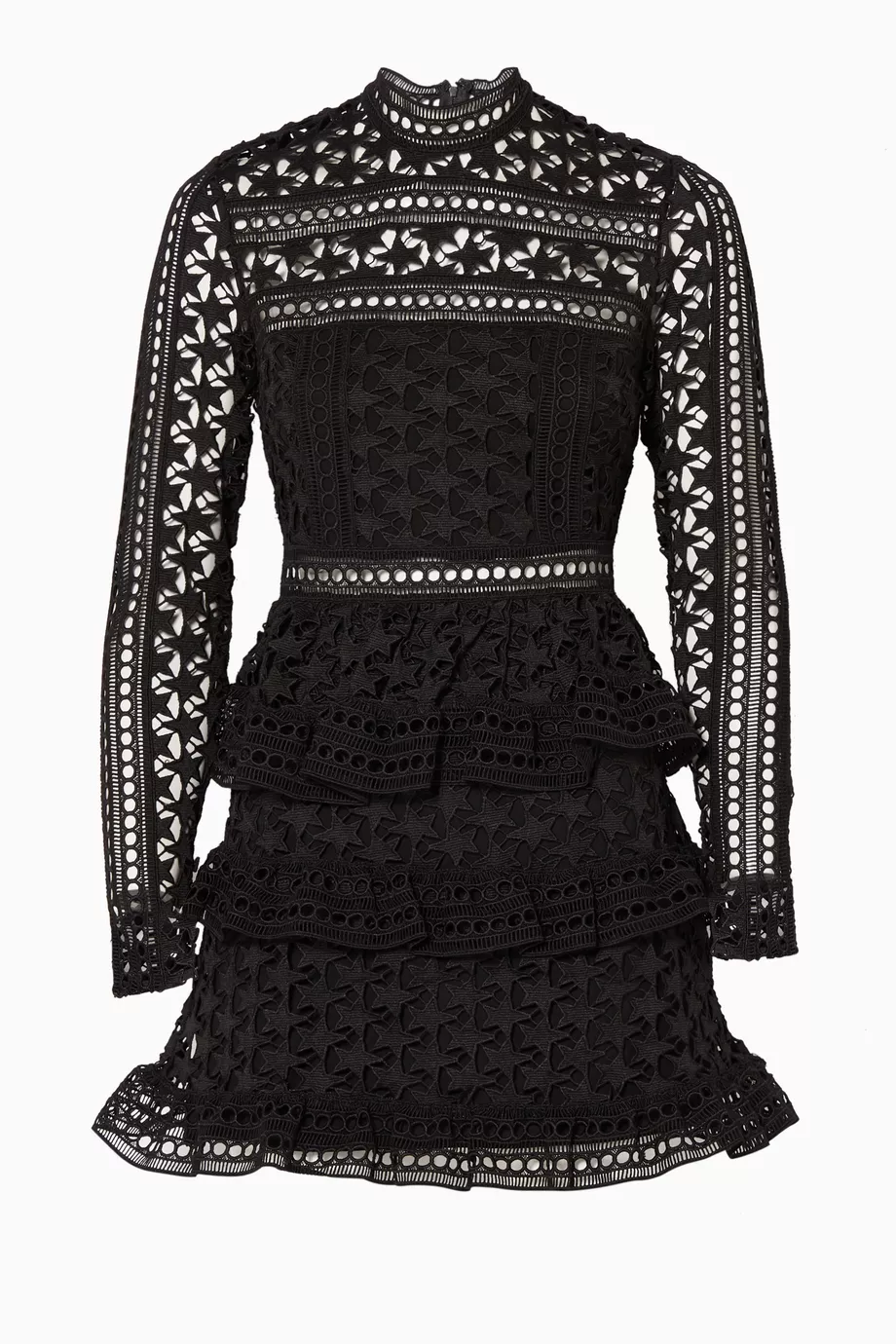 Buy Self-Portrait Black Black Star Guipure Lace Mini Dress For Women Online  | Ounass Saudi
