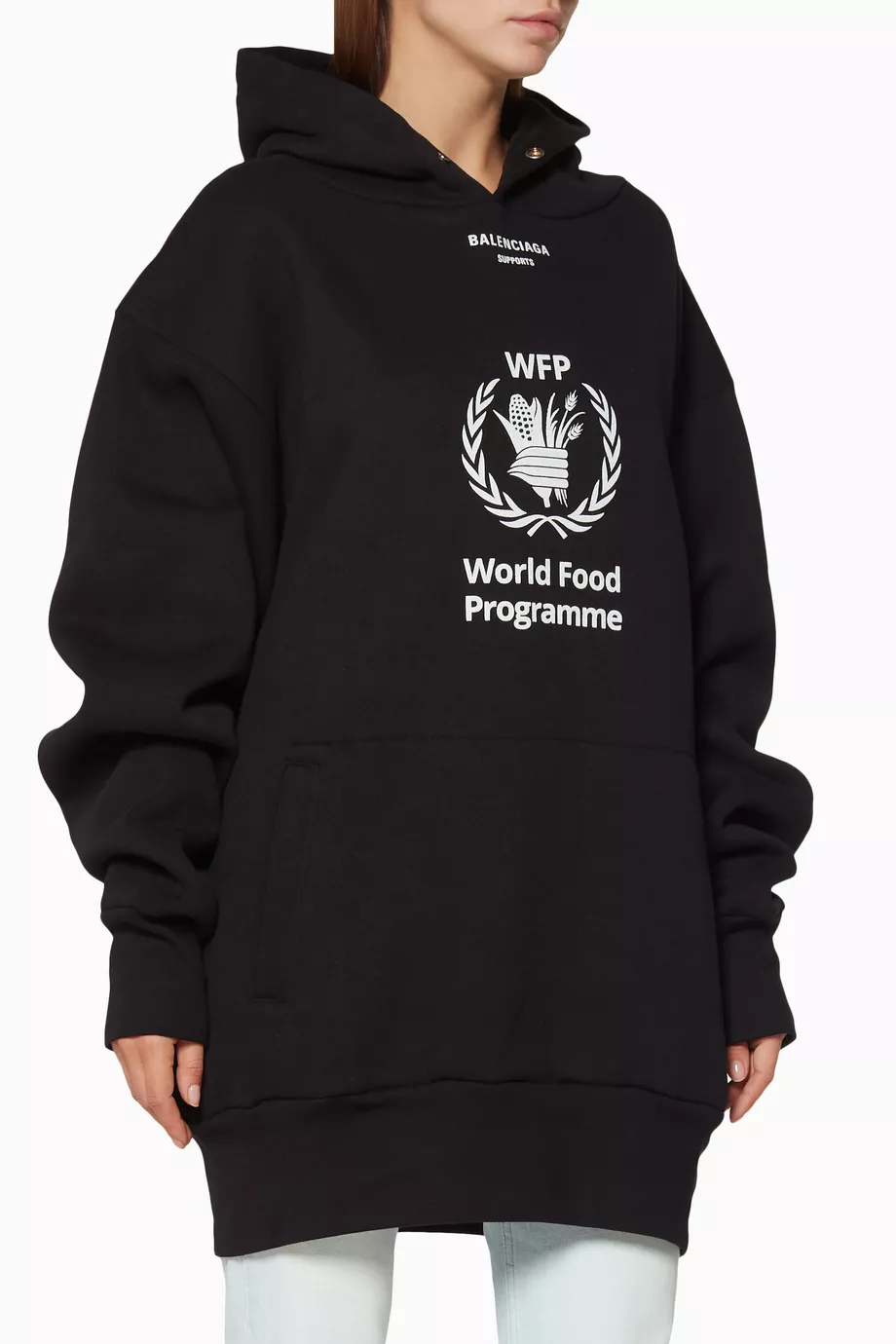 Buy Balenciaga Black Black World Food Programme Oversized Hoodie For Women Online Ounass Saudi