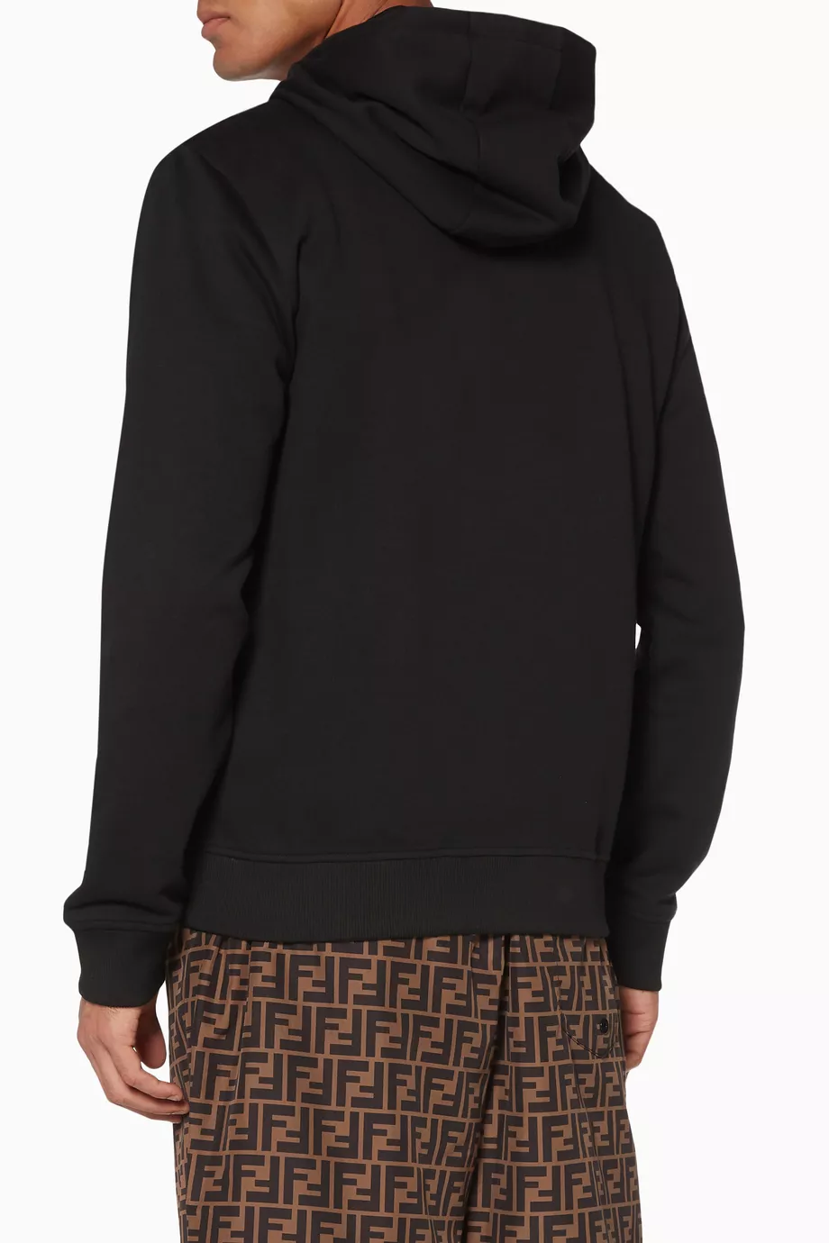Buy Fendi Black Bag Bugs Eyes Zip Hooded Sweatshirt For Men Online Ounass Saudi