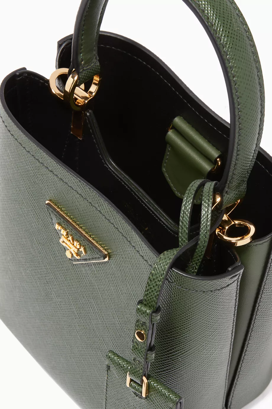 Prada green bucket bag online