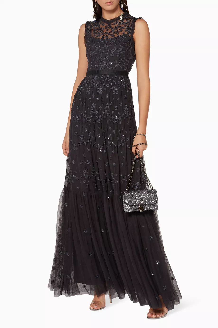 Buy Needle Thread Black Black Embellished Clover Gloss Gown For Women Online Ounass Saudi