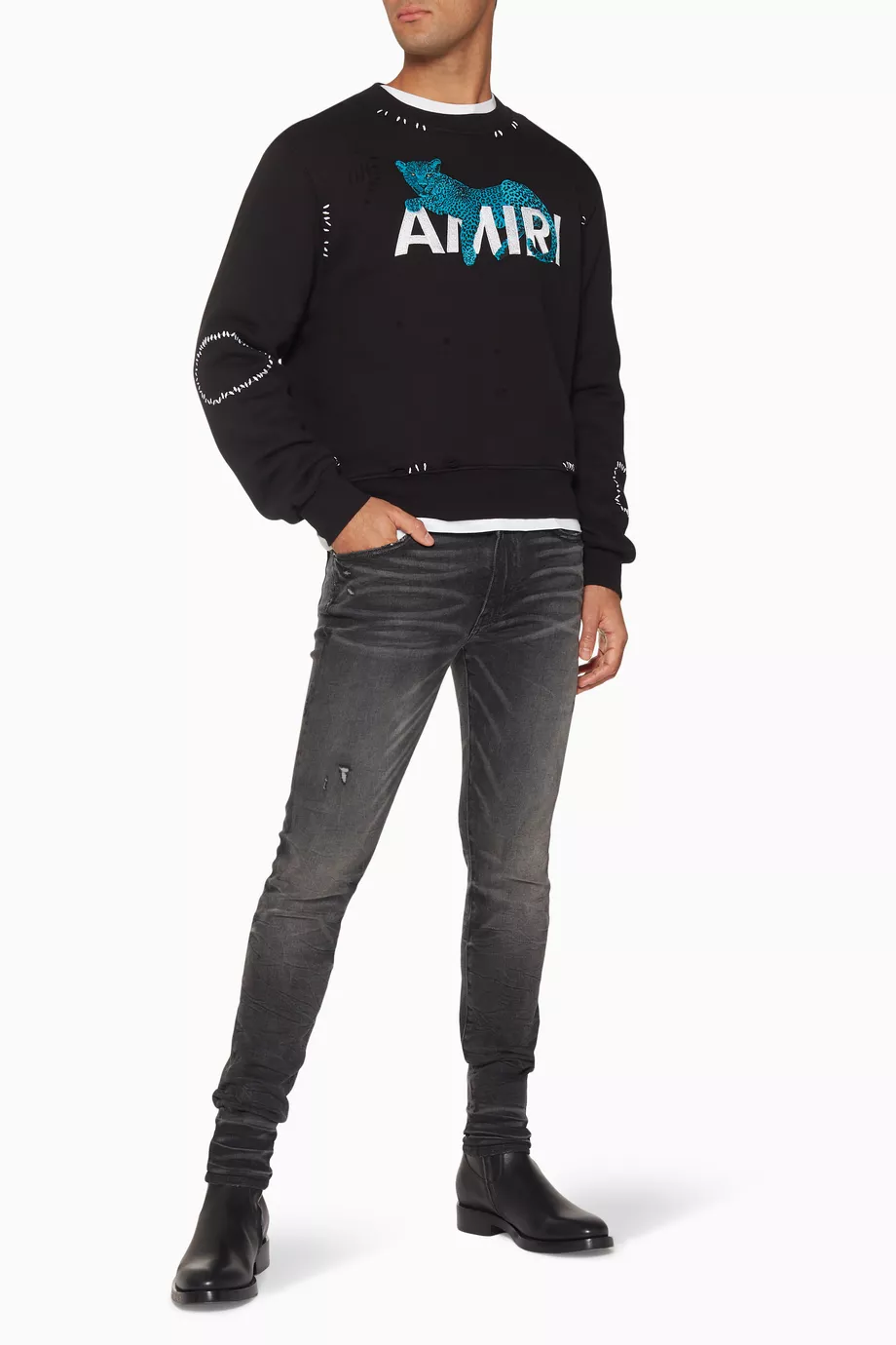 Buy Amiri Black Black Leopard Oversized Sweatshirt For Men Online | Ounass  Saudi