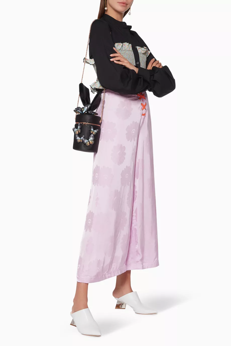 Buy Sophia Webster Black Black Bonnie Glitter-Butterfly Bag For