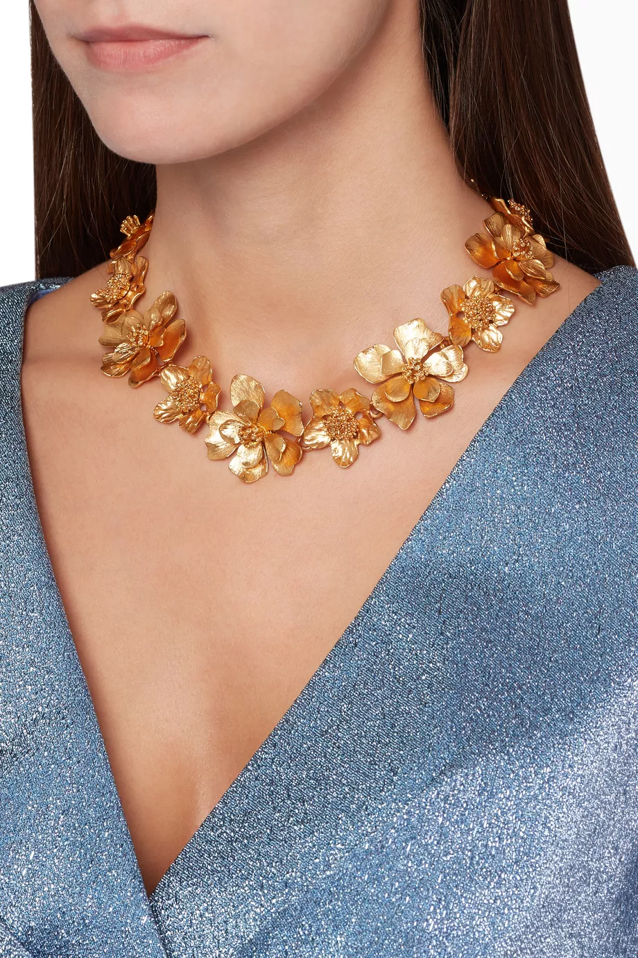 Buy Oscar de la Renta Gold Classic Floral Necklace For Women Online Ounass Saudi