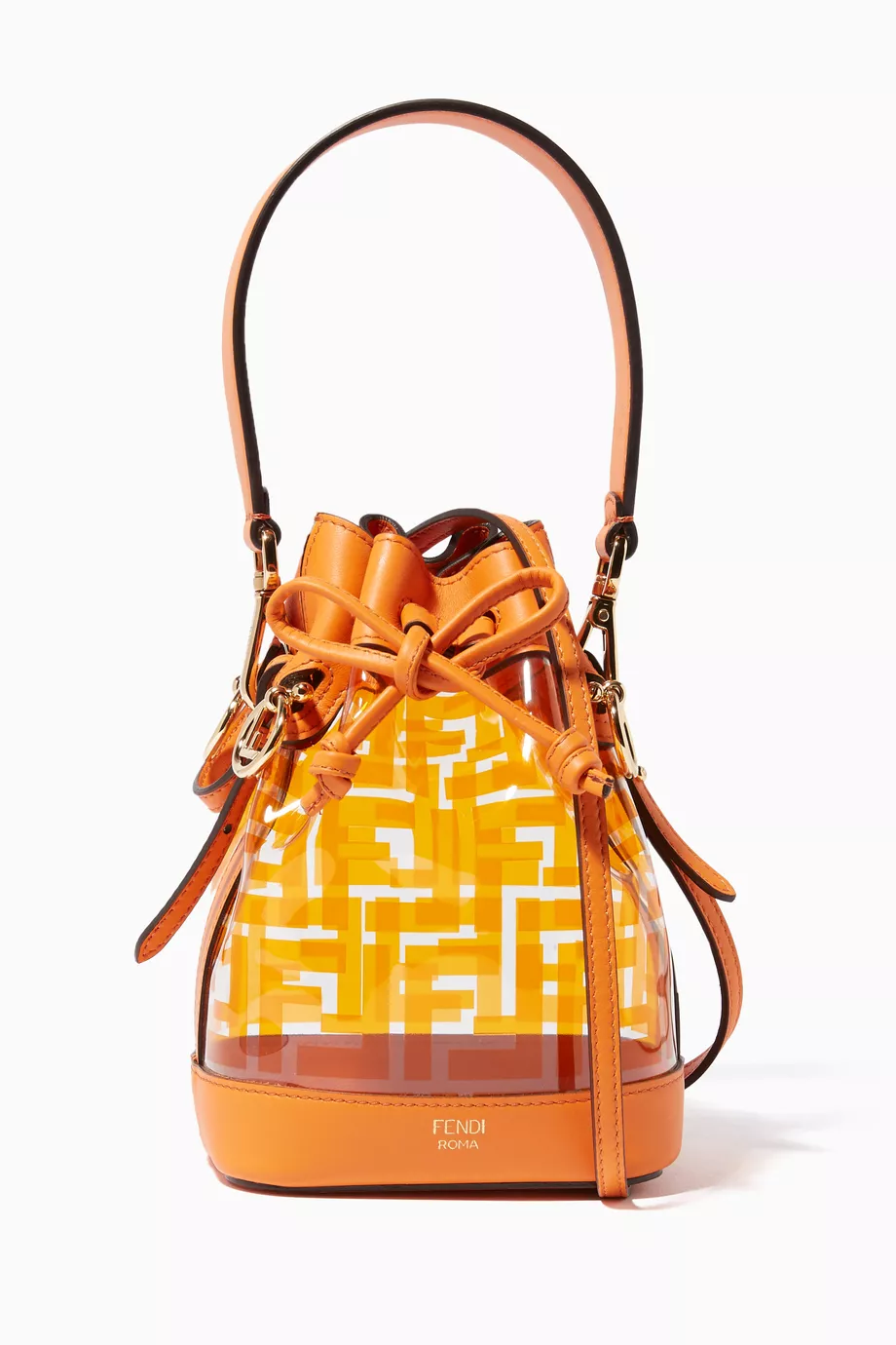 Buy Fendi Orange Mini Mon Tresor Bucket Bag For Women Online Ounass Saudi