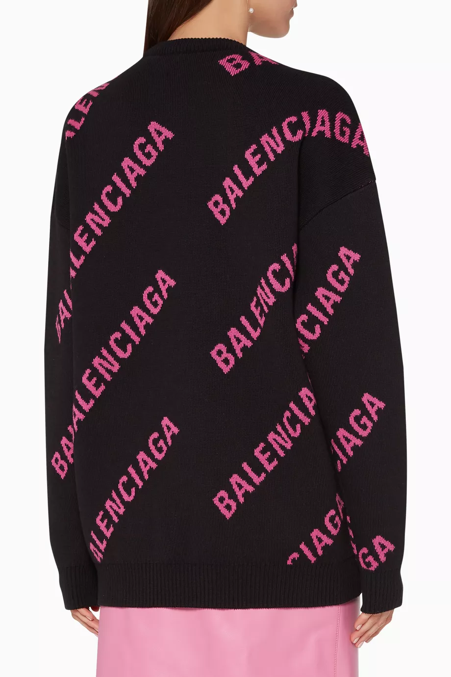 Buy Balenciaga Black Crewneck Logo Sweater For Women Online Ounass Saudi