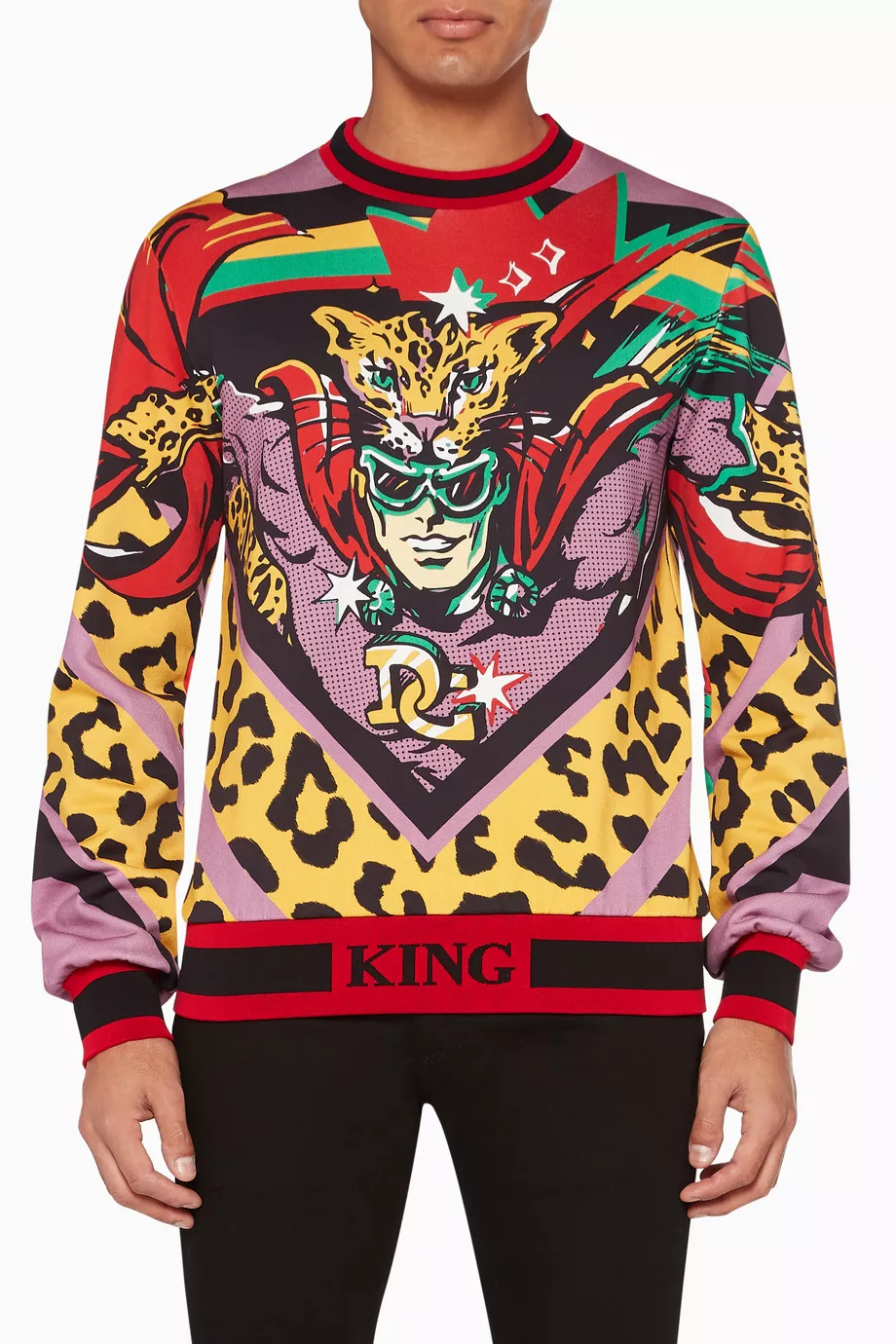 Buy Dolce Gabbana Yellow Superhero-Print King Sweatshirt For Men
