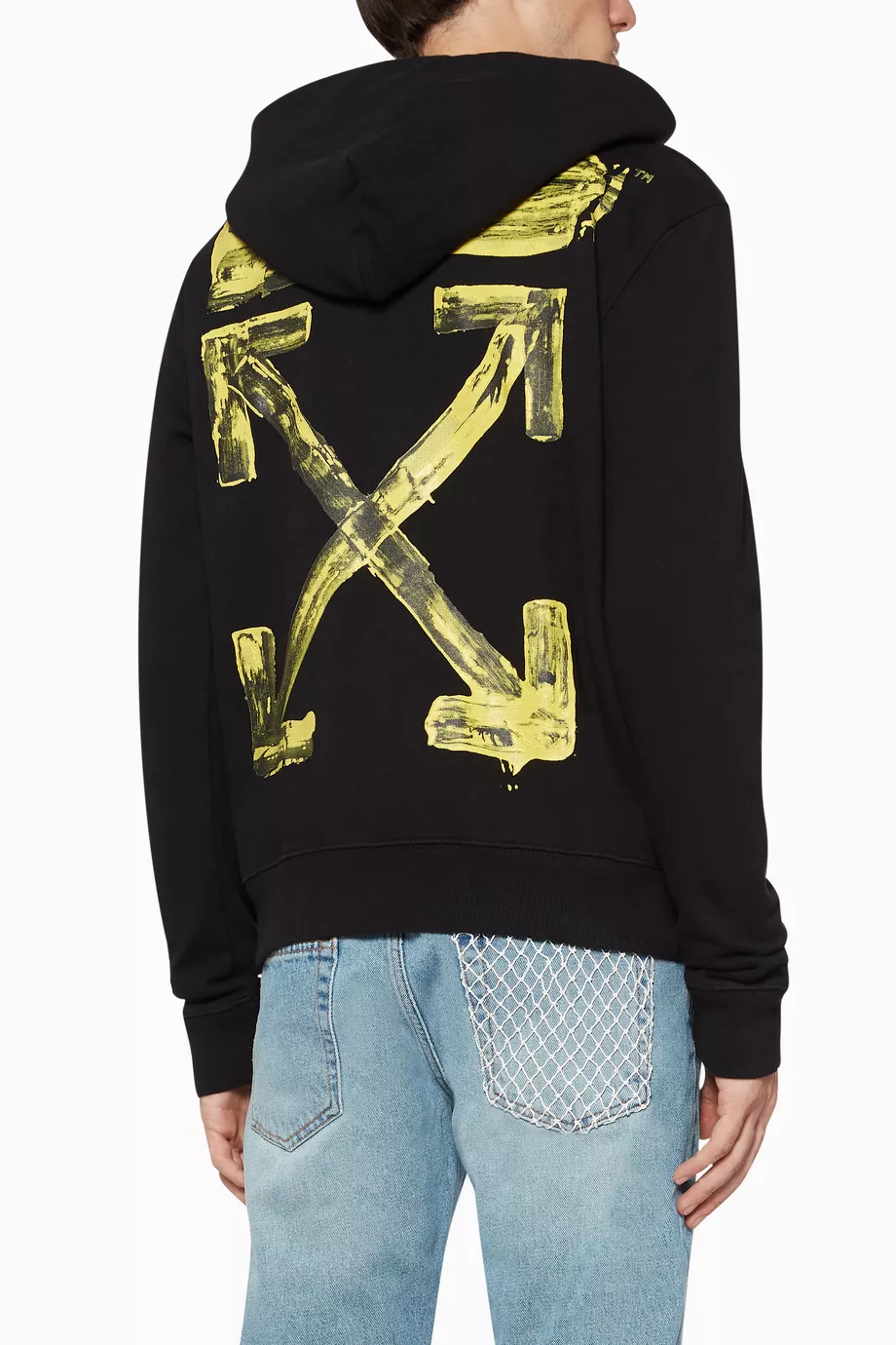 Buy Off-White Black Acrylic Arrows Slim Hoodie For Men Online