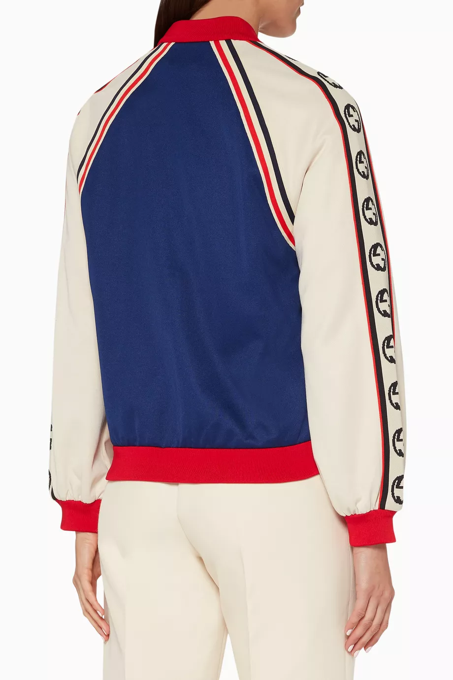 Buy Gucci Blue Cherry Patch Jersey Jacket For Women Online Ounass Saudi