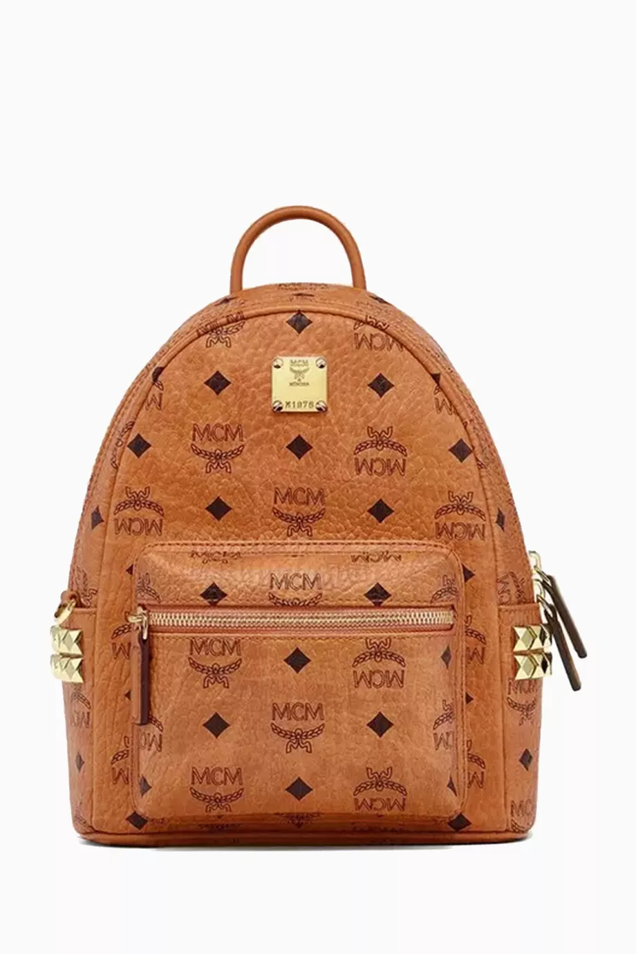 Buy MCM Brown Stark Side Studs Backpack in Visetos For Women Online Ounass Saudi