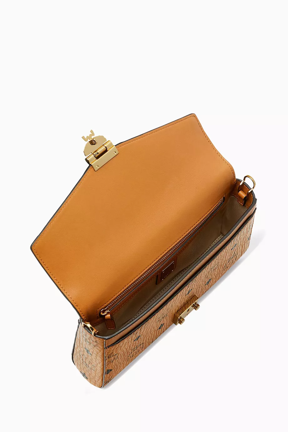 Buy MCM Brown Millie Visetos Cross-Body Bag For Women Online