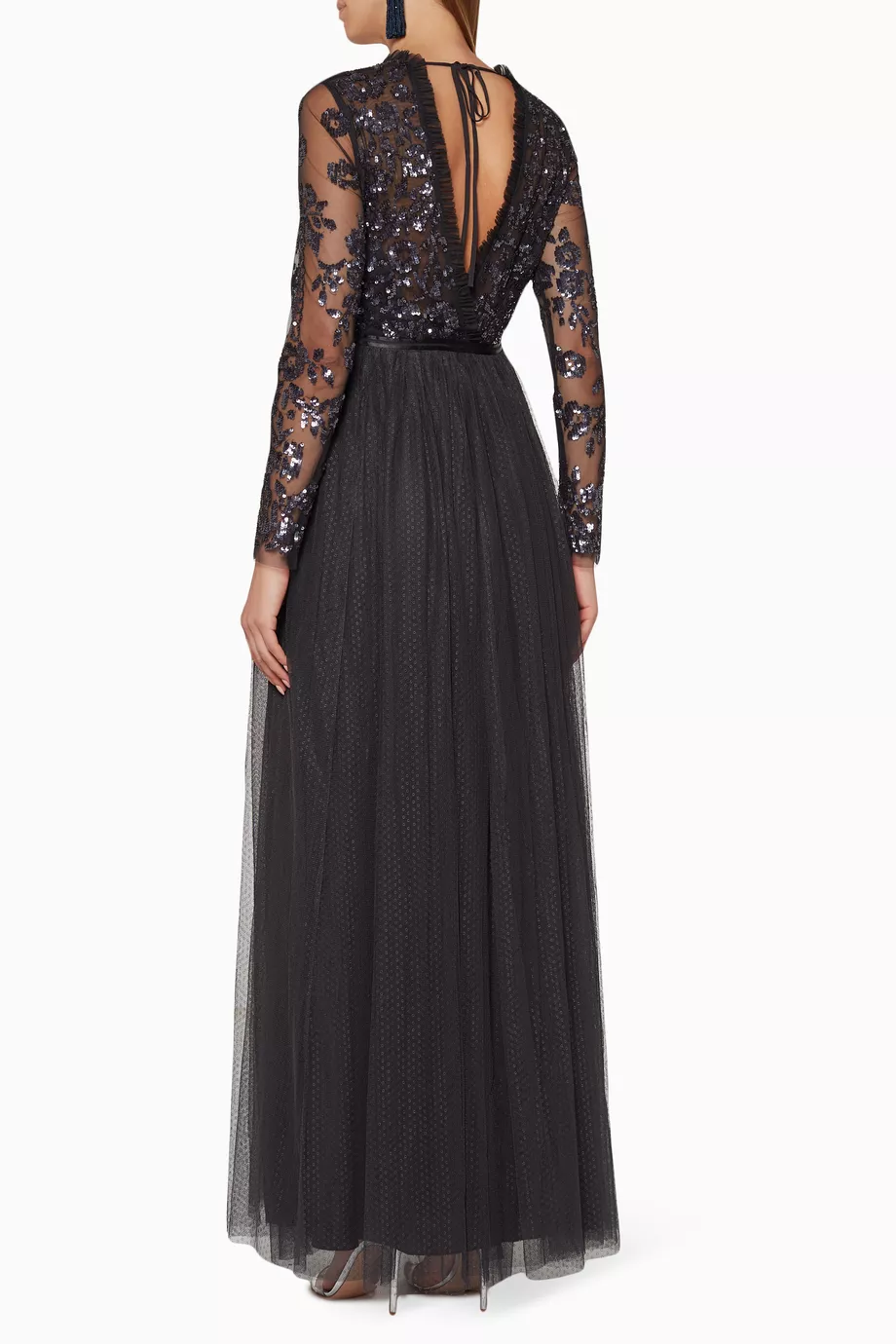 Buy Needle Thread Black Ava Sequin Bodice Tulle Gown For Women Online Ounass Saudi