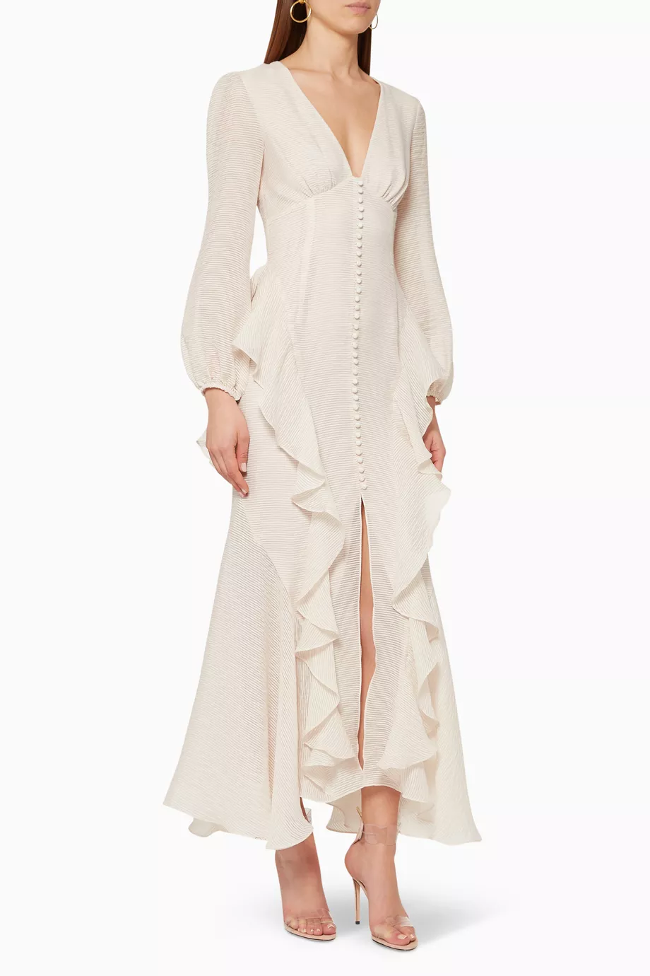 shona joy charlotte ruffle midi dress HIRE DRESS - SHONA JOY