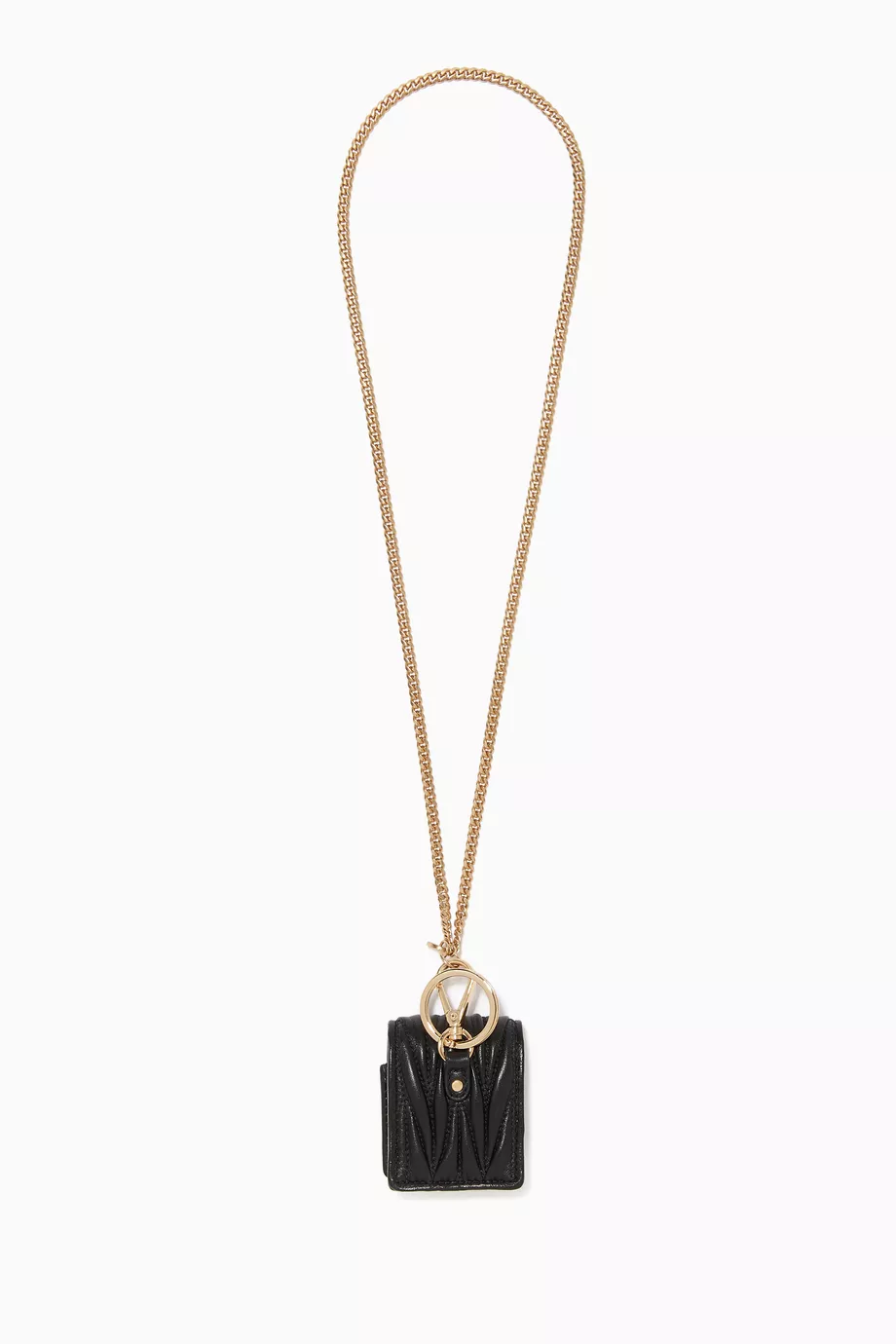 Buy Miu Miu Black Matelassé Leather AirPods® Case For Women Online