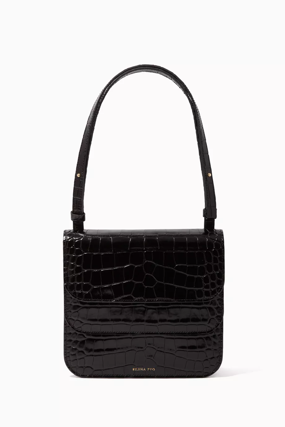 Buy REJINA PYO Black Ana Crocodile Embossed Leather Bag For Women Online Ounass Saudi