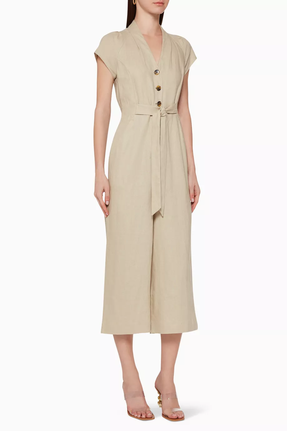 Sana linen button jumpsuit shop