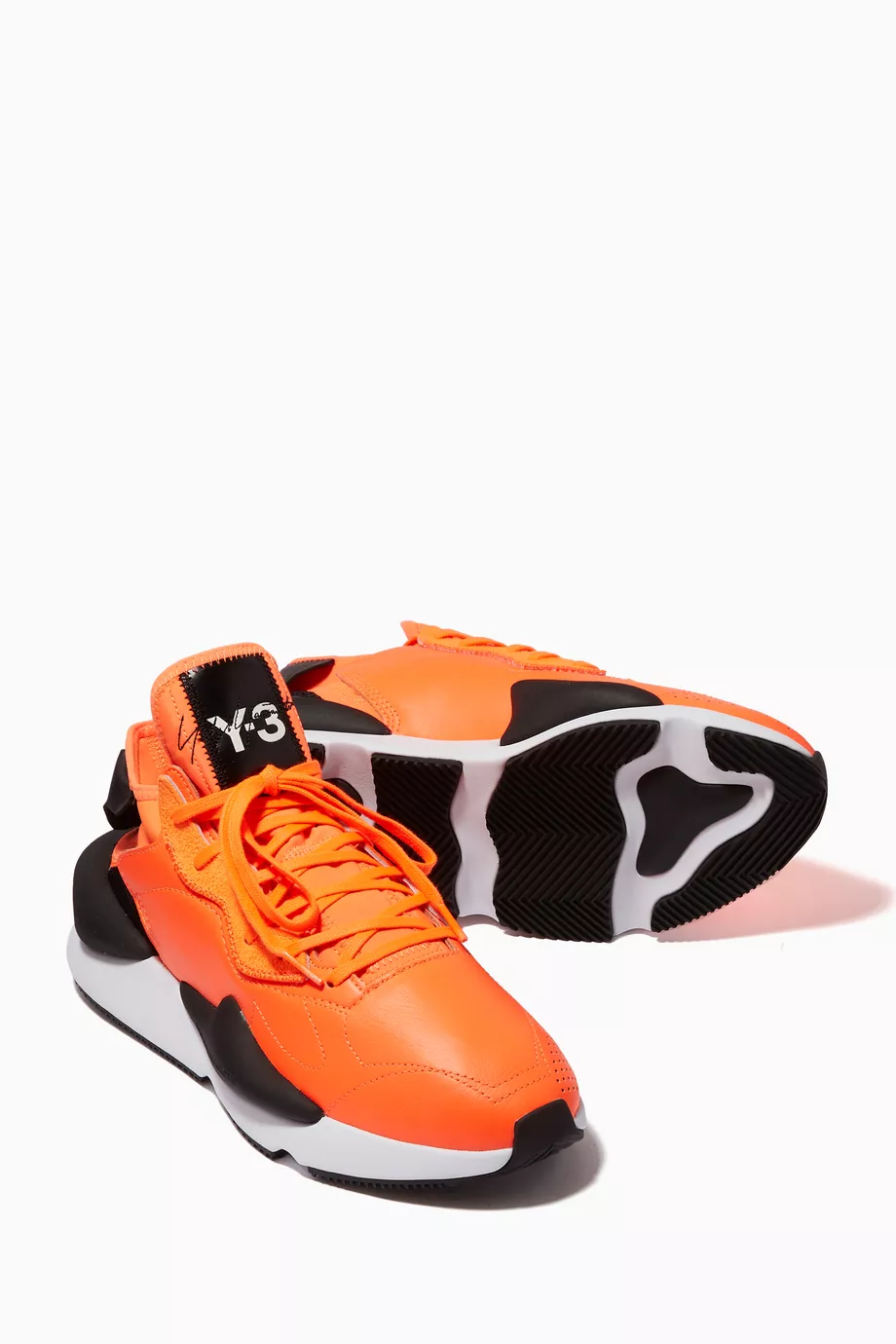 Buy Y 3 Orange Kaiwa Leather Sneakers For Men Online Ounass Saudi