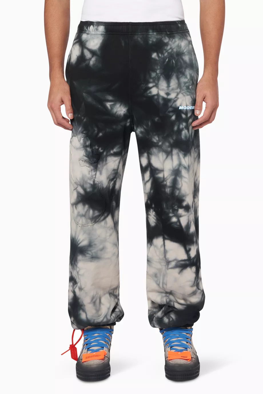 White and grey tie dye sweatpants deals