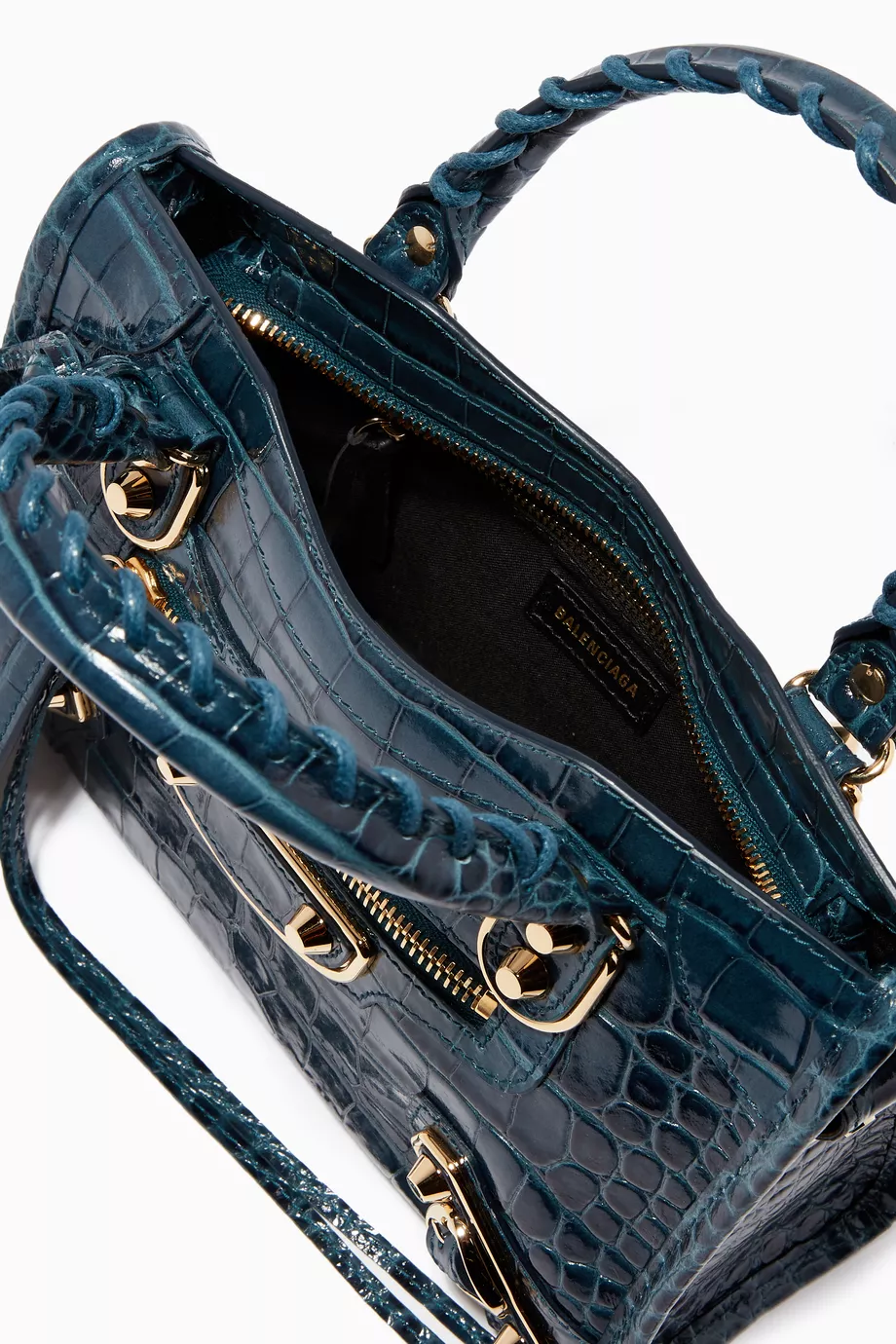 Buy Balenciaga Blue Mini Metallic Edge Shoulder Bag in Shiny
