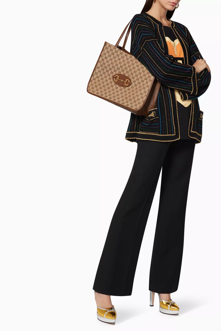 Buy Gucci Brown Medium 1955 Horsebit Tote Bag For Women Online Ounass Saudi