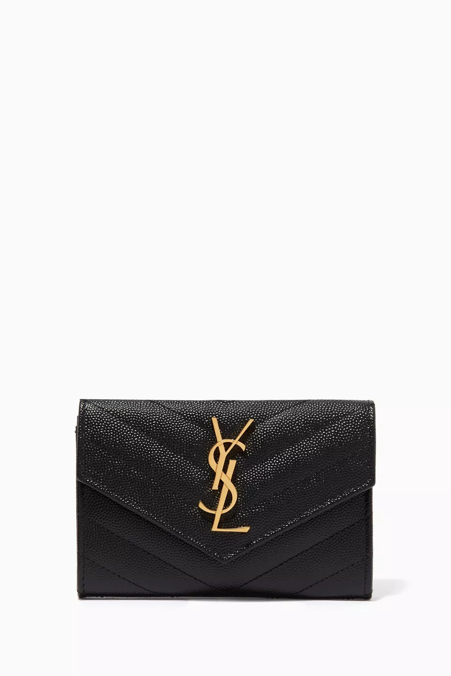 Buy SAINT LAURENT Black Cassandre Small Envelope Wallet in Matelasse Leather For Women Online Ounass Saudi